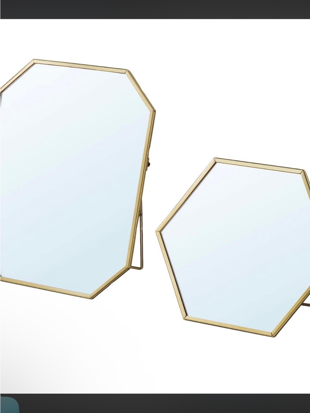 Gold Octagonal Vanity Mirror - Decorative Table Mirror